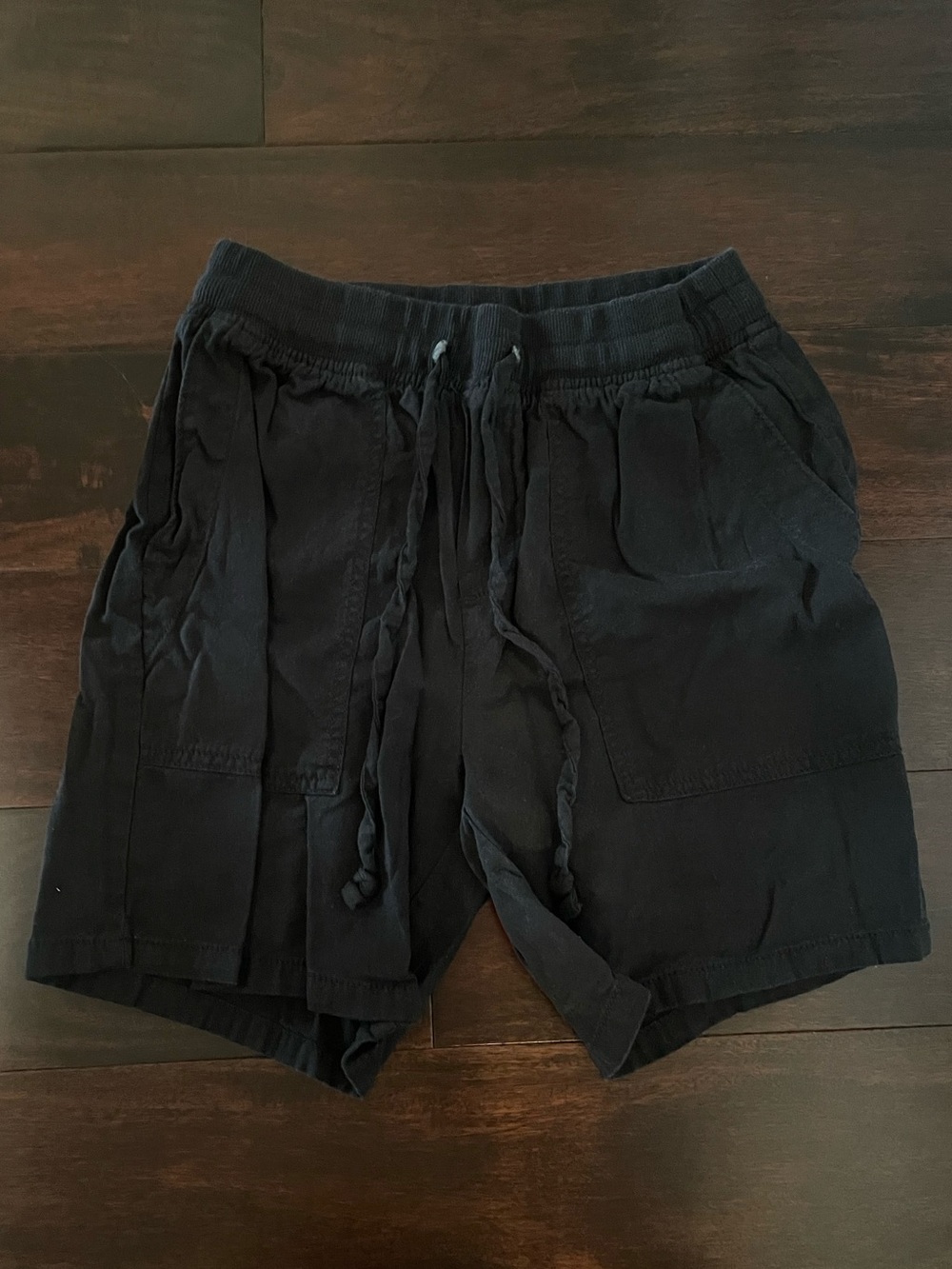 Women’s Black Drawstring Cargo Shorts